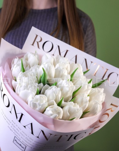 Букет белых тюльпанов  #DV15