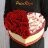 Букет из роз в декоративной коробке с конфетами Raffaello #T019