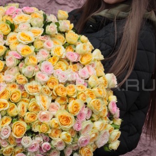 Букет из 101 кустовой розы #R9056