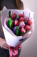 Ассорти с пионовидными тюльпанами "Весенний поцелуй"  #DV12