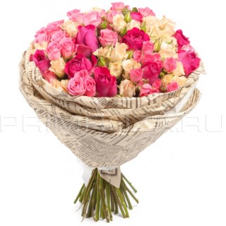 Букет из роз и кустовых роз #R00593