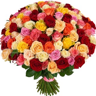 Букет из 51 разноцветной розы #SR05