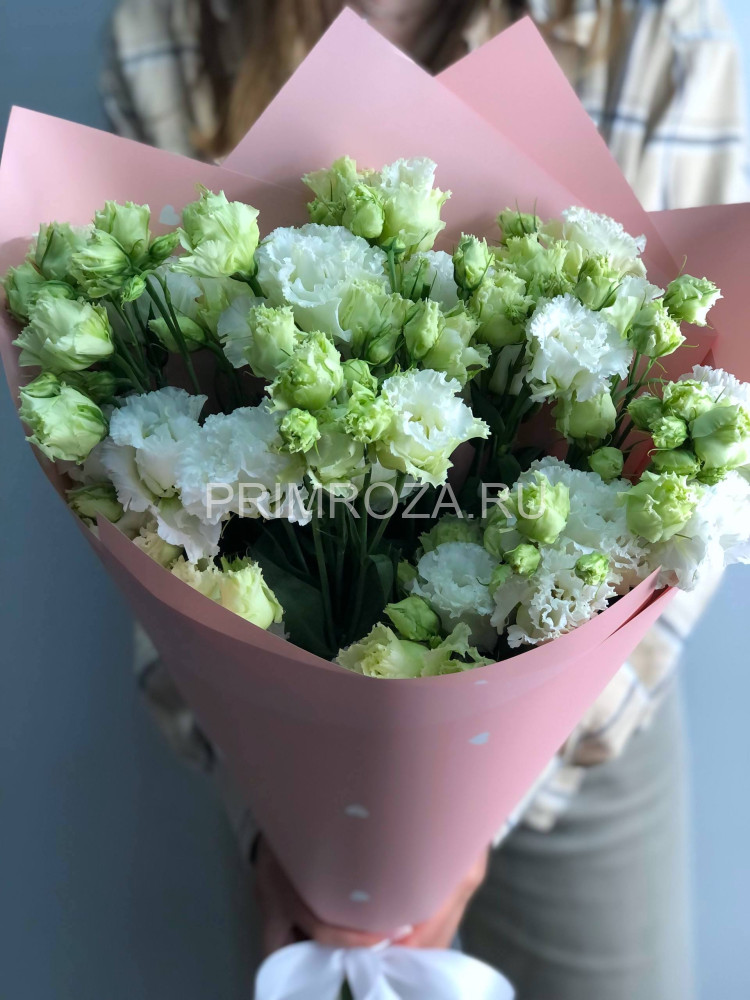 Монобукет белых махровых эустом (9 шт)