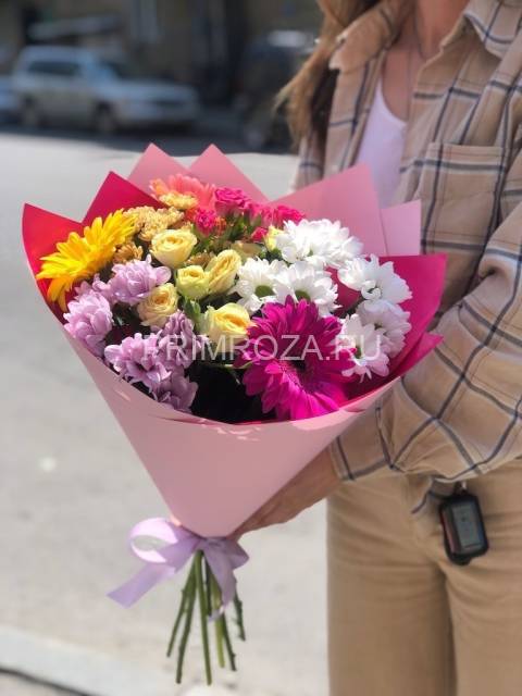 Букет ассорти с герберами #A6634
