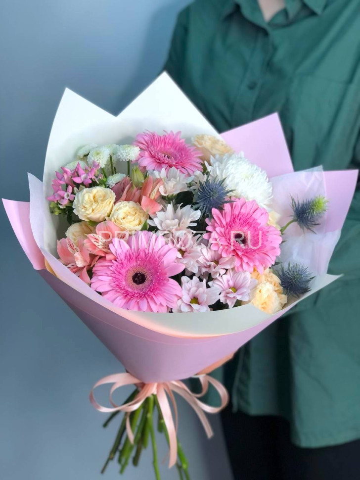 Цветы c доставкой во Владивостоке <br>Нежный сборный букет #A0215 
