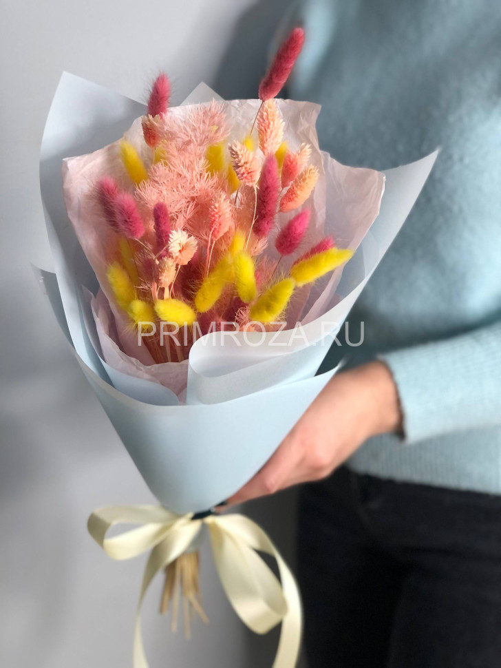 Цветы c доставкой во Владивостоке <br>Букет комплимент из сухоцветов #S00121 