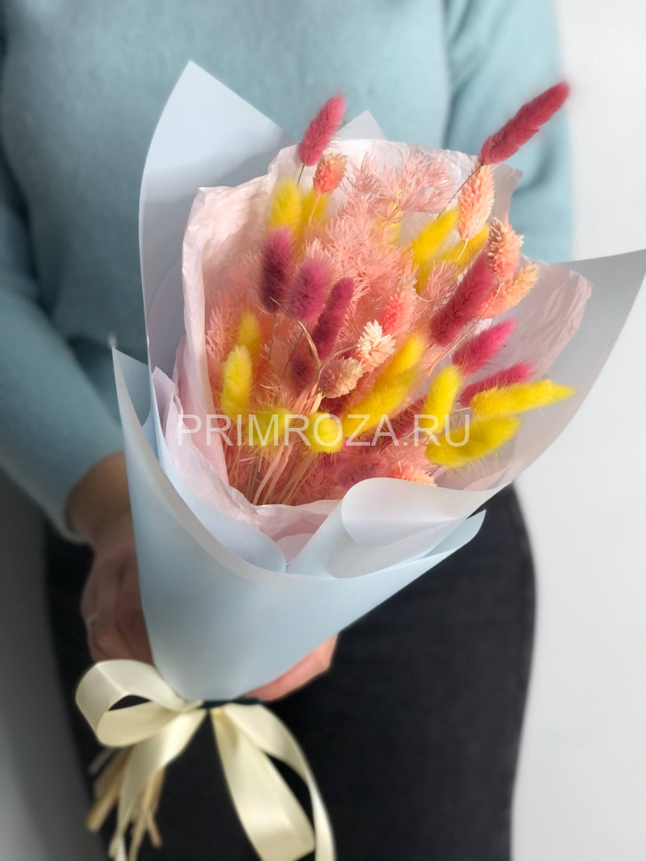 Цветы c доставкой во Владивостоке <br>Букет комплимент из сухоцветов #S00121 