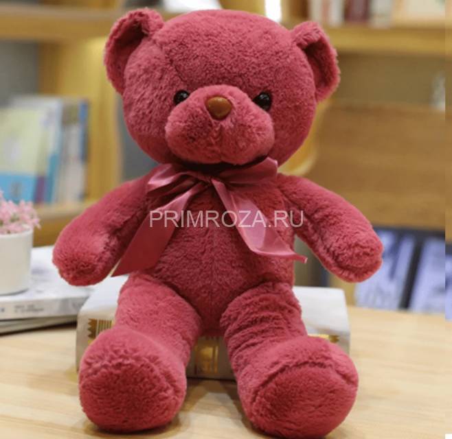 Мишутка с бантом малиновый (35см)  
