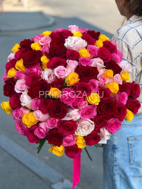 101 разноцветная роза