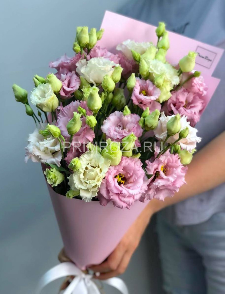 Цветы c доставкой во Владивостоке <br>Монобукет из 9 розовых эустом 