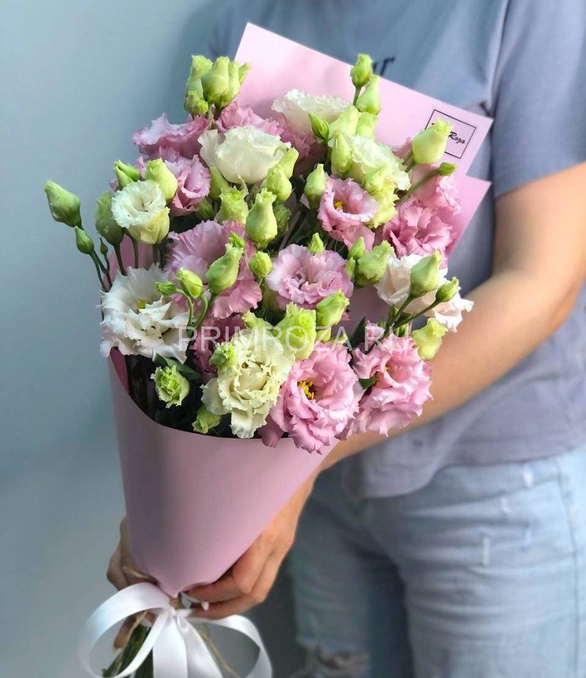 Цветы c доставкой во Владивостоке <br>Монобукет из 9 розовых эустом 