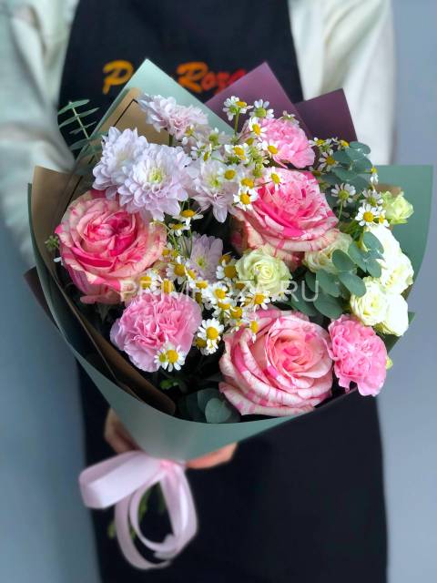 Сборный букет с розой #А6111