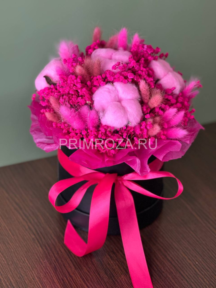 Цветы c доставкой во Владивостоке <br>Сборный букет из сухоцветов в тубусе #S0151 