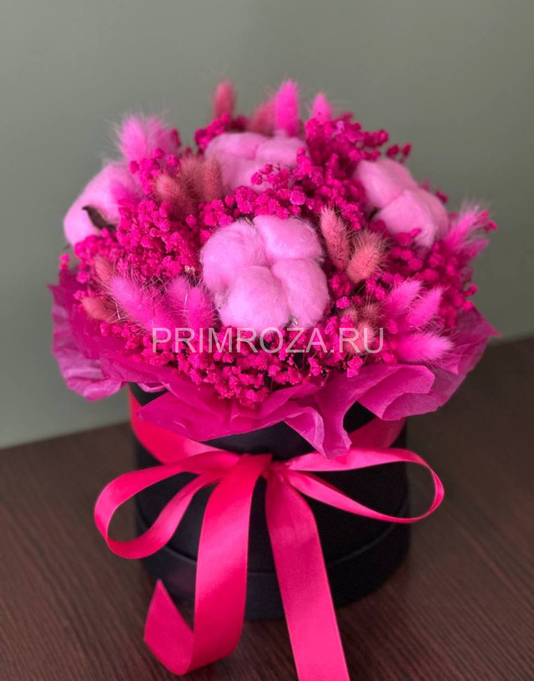 Цветы c доставкой во Владивостоке <br>Сборный букет из сухоцветов в тубусе #S0151 