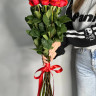 БУКЕТ ИЗ 11  ВЫСОКИХ АЛЫХ РОЗ  #R1145