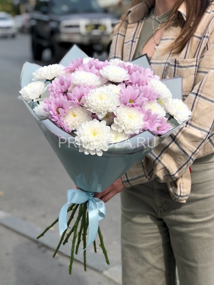 Цветы c доставкой во Владивостоке <br>Букет хризантем #A84665 