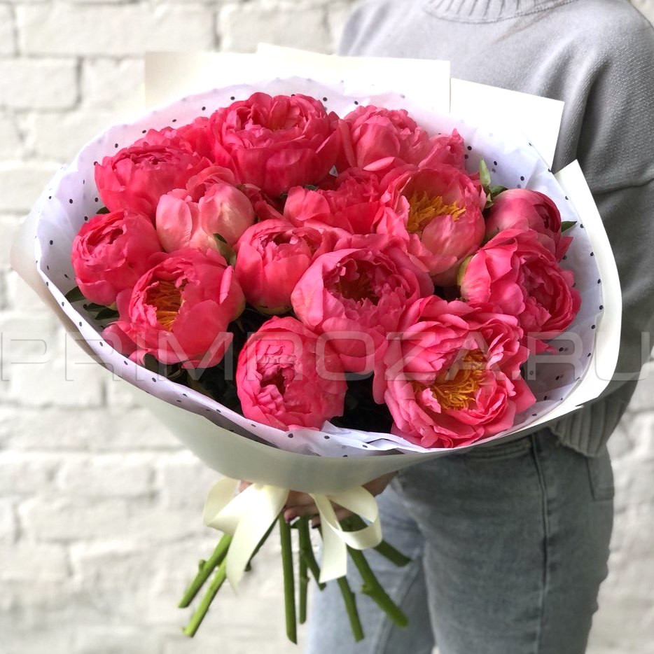 Цветы c доставкой во Владивостоке <br>Пионы Coral Charm #A5439