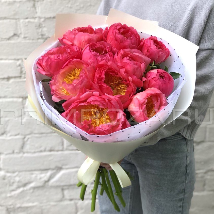 Цветы c доставкой во Владивостоке <br>Пионы Coral Charm #A5439
