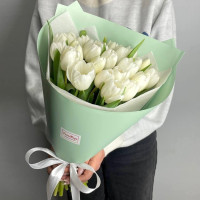 #М019 Белоснежные тюльпаны 25 шт