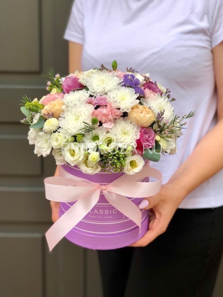 Цветы c доставкой во Владивостоке <br>Цветочная композиция из хризантем # 