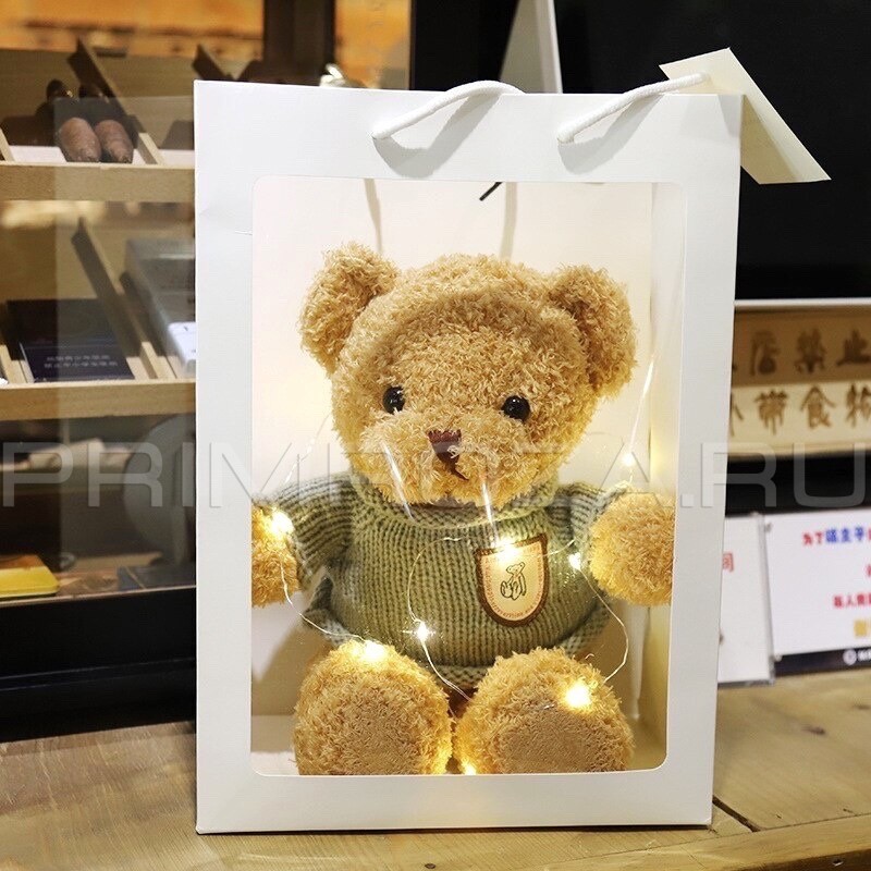 Готовый подарок "Тедди с гирляндой" в сумочке доставка во Владивостоке фото 1 — Primroza