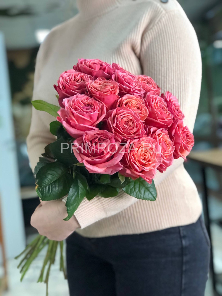 Букет из 15 пионовидных роз #DM031