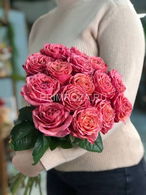Букет из 15 пионовидных роз #DM031