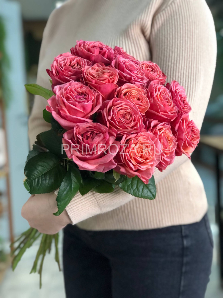 Букет из 15 пионовидных роз #DM031