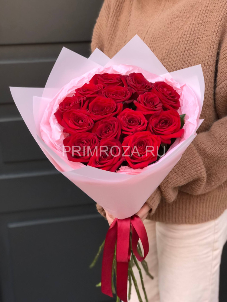 Букет из 15 красных роз 