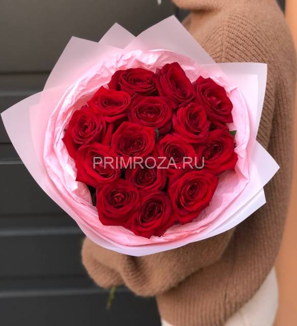 Букет из 15 красных роз 