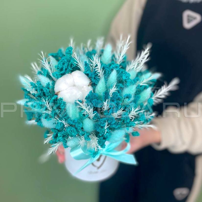 Цветы c доставкой во Владивостоке <br>Букет из сухоцветов в декоративной коробке #S0127 