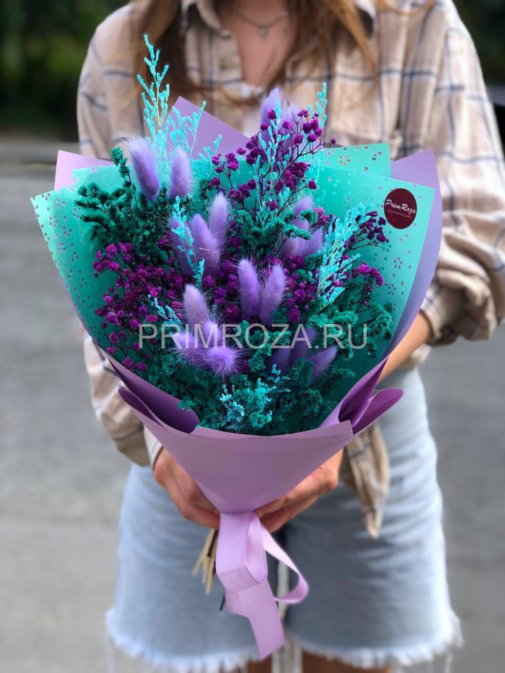 Цветы c доставкой во Владивостоке <br>Букет комплимент из сухоцветов #S0010 