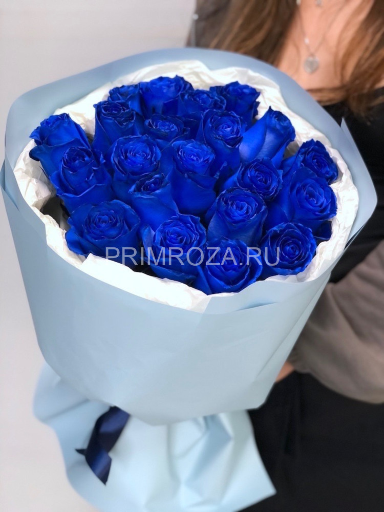 Букет синих роз (21 шт)