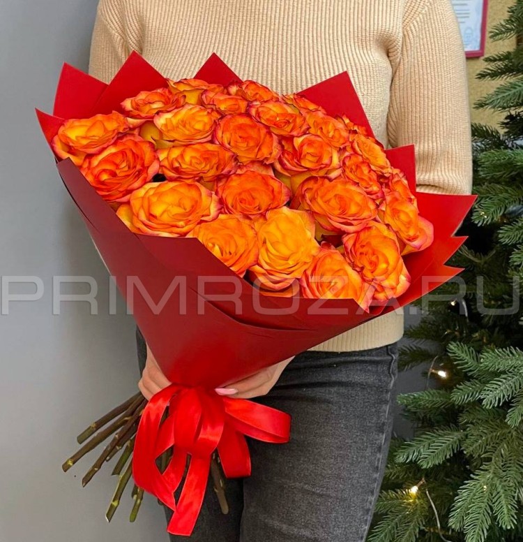 Букет из огненных роз