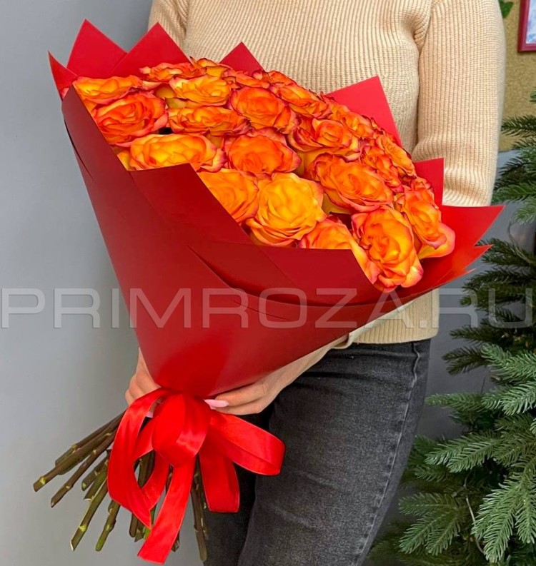 Букет из огненных роз