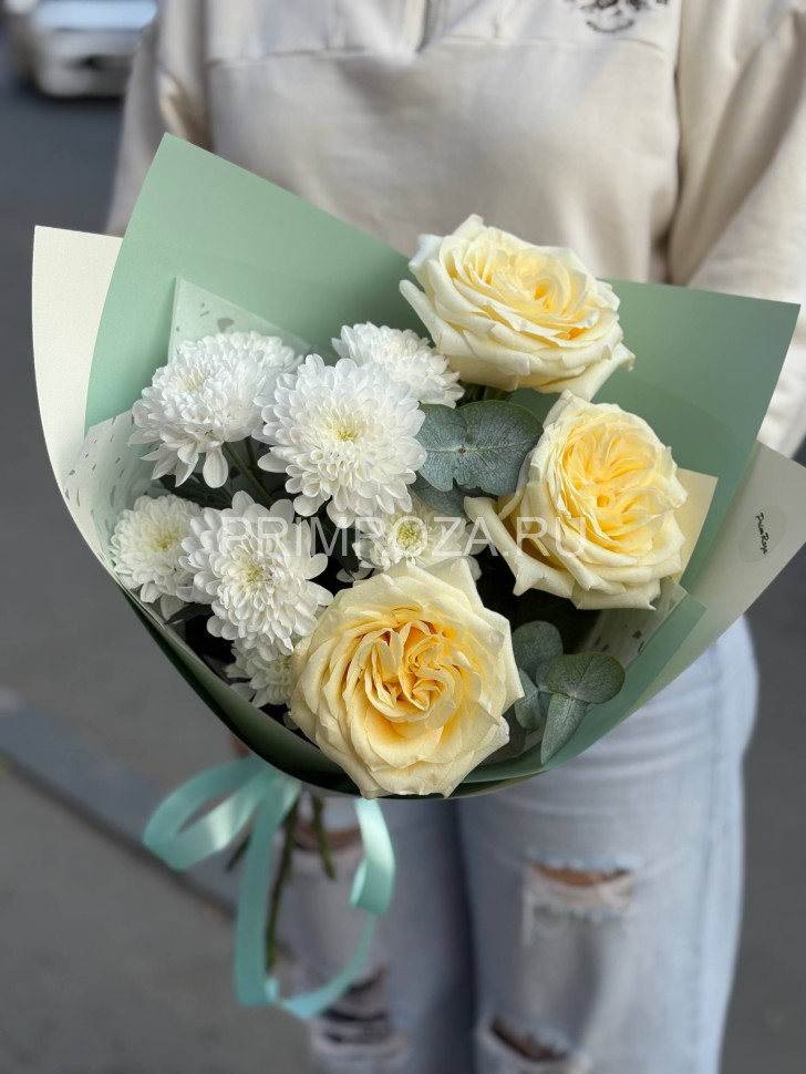 Цветы c доставкой во Владивостоке <br>Букет с пионовидной розой 