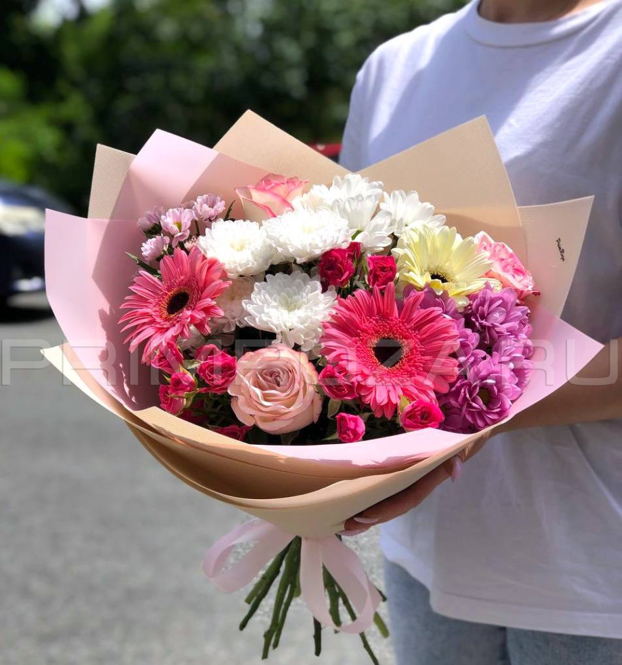 Цветы c доставкой во Владивостоке <br>Сборный букет #A3595 