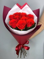 Букет из 9 алых роз #R25992