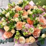 Сборный букет с пионовидной розой #A022