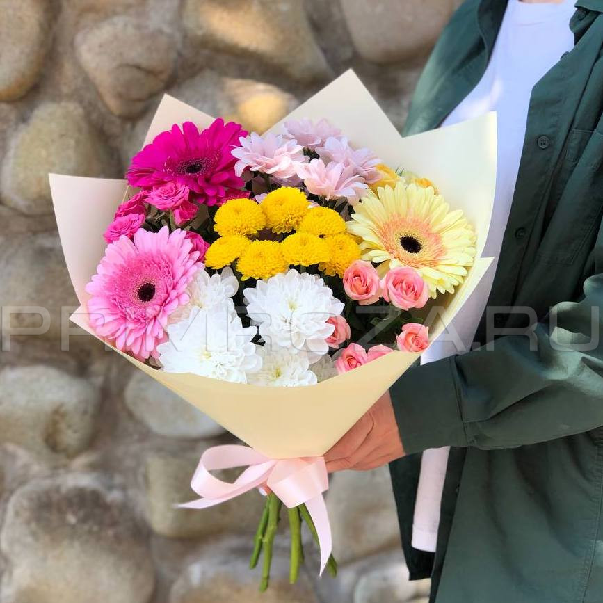 Цветы c доставкой во Владивостоке <br>Сборный букет #А2888 