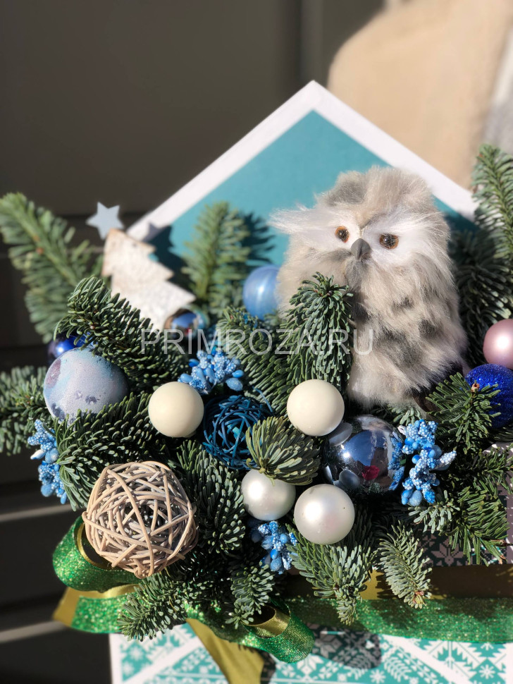 Цветы c доставкой во Владивостоке <br>Новогодняя композиция в конверте #NY531 