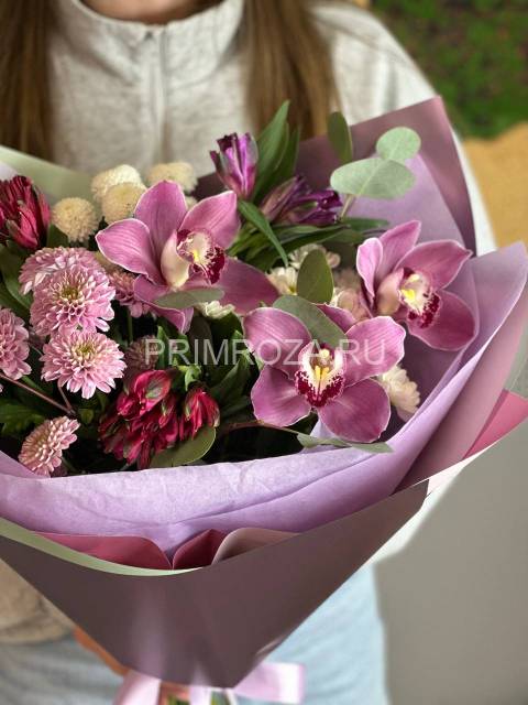 Сборный букет с орхидеей #Т6697