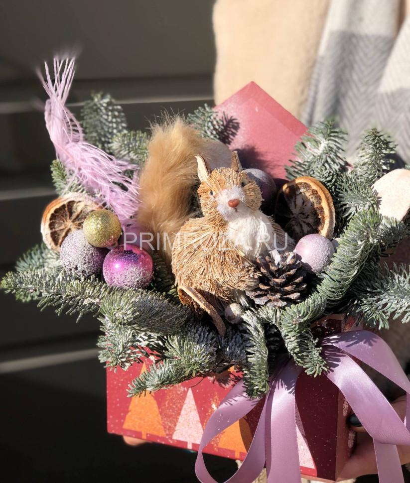 Цветы c доставкой во Владивостоке <br>Новогодняя композиция в конверте #NY532 