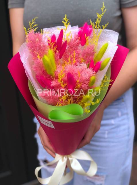 Букет комплимент из сухоцветов#S0012