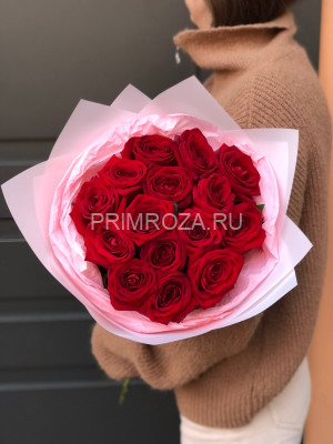 Букет из 15 красных роз #A0014
