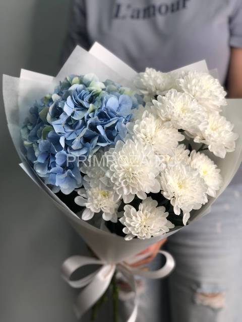 Букет с гортензией «Дыхание Алтая»