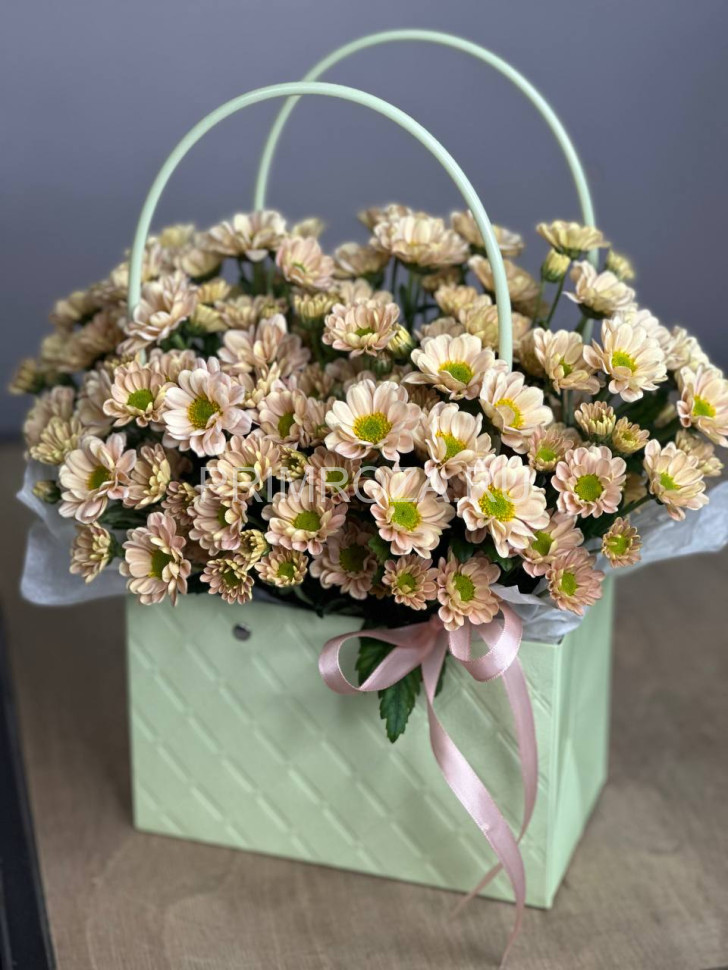 Цветы c доставкой во Владивостоке <br>Сантини в сумочке #A3017 